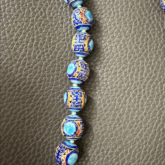 Vintage Porcelain Enamel Necklace - Picture 3 of 8